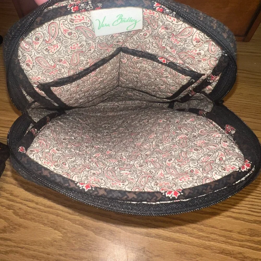 Vera Bradley Floral Black & Red Quilted BackPack Shoulder Bag Sling w/Rain Bag